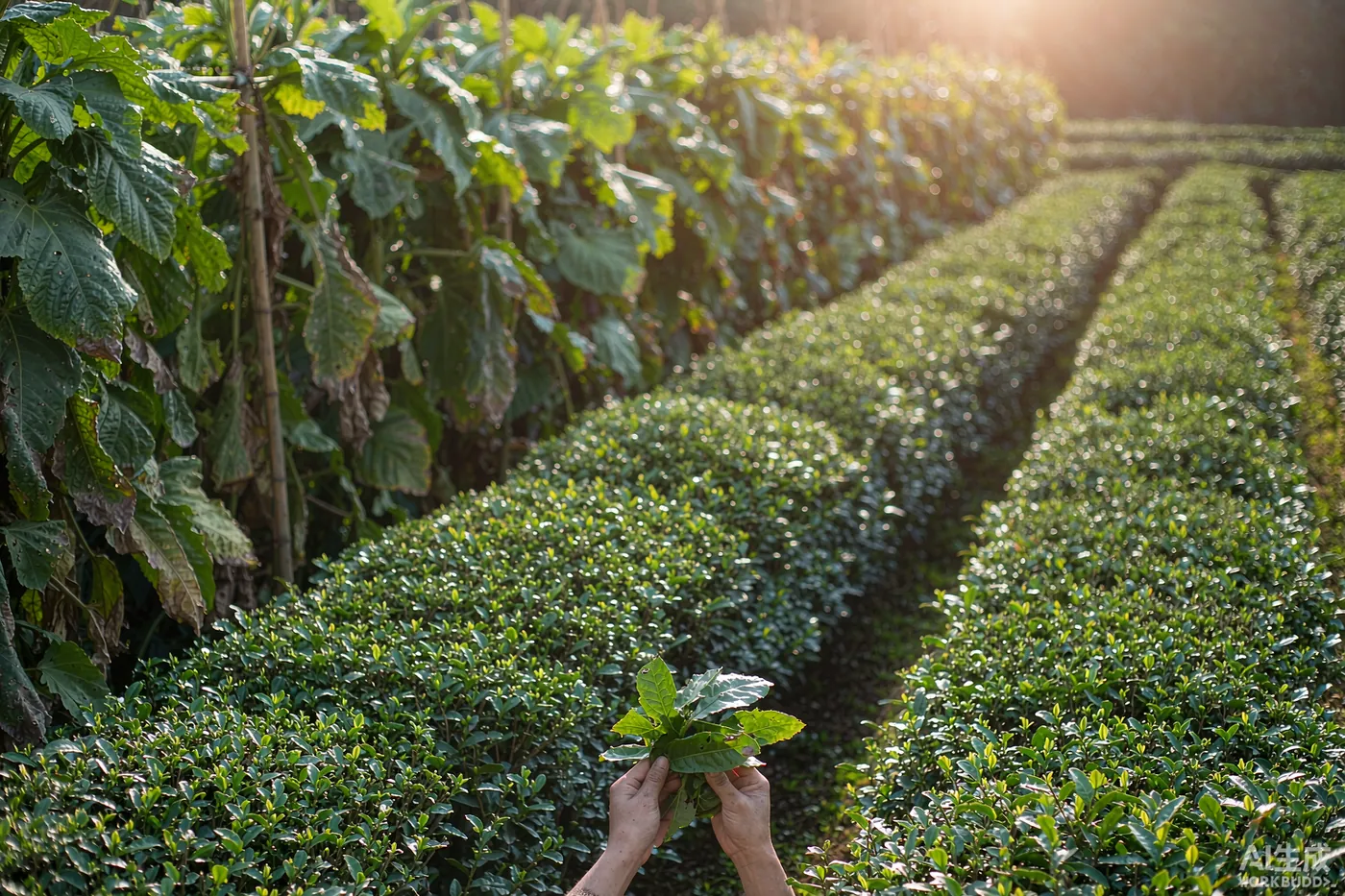 Small-scale organic farm at harvest